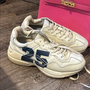 Gucci Cream and Navy Sneakers